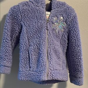 Disney Lavender Sherpa Kids Jacket with Snowflake